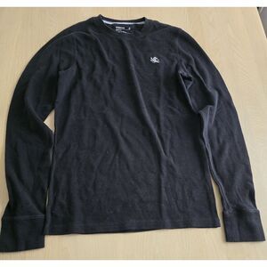 Express Black Waffle long sleeve t-shirt in black, size S